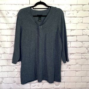 LANE BRYANT Gray V-Neck Sweater Size 22/24